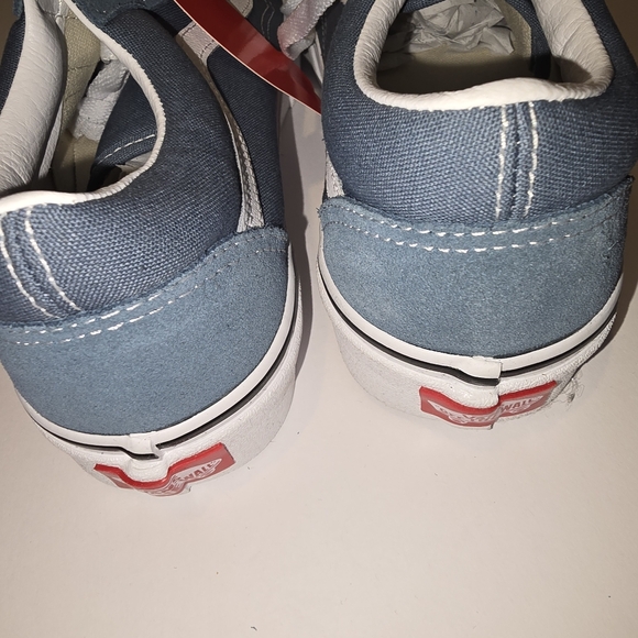 New Vans Old Skool Sneakers Blue Canvas Suede Classic Skate Shoes - Picture 3 of 5